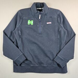 Vineyard Vines Shep Shirt Navy 1/4 Zip Pullover Sweater - Size Large